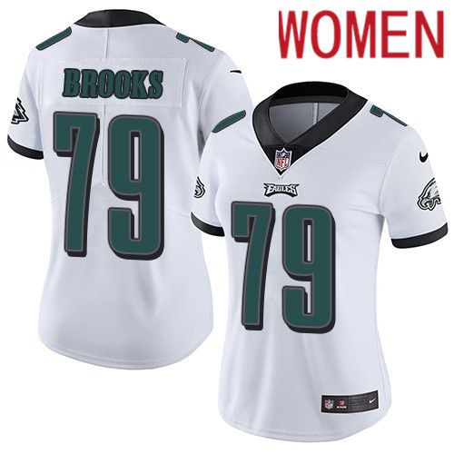 Women Philadelphia Eagles #79 Brandon Brooks Nike White Vapor Limited NFL Jersey->women nfl jersey->Women Jersey